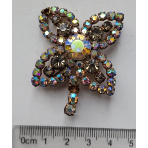 Брошь с кристаллами Аврора Бореалис 