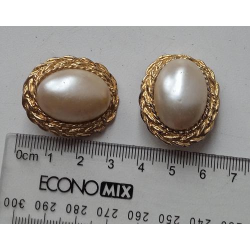 Клипсы с имитацией жемчуга 