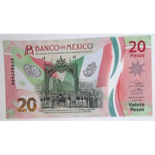 Мексика 20 песо 2023 UNC № DF9827466