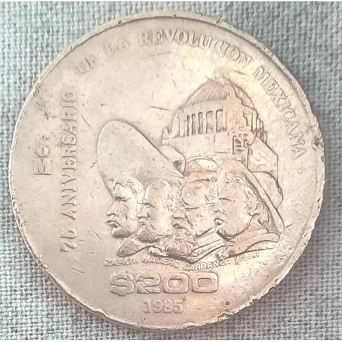 Мексика 200 песо 1985 75 років Революції  Рідкісна!!!
