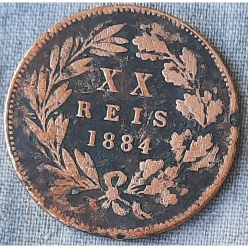 Португалія 20 реалів 1884   Не часта! 