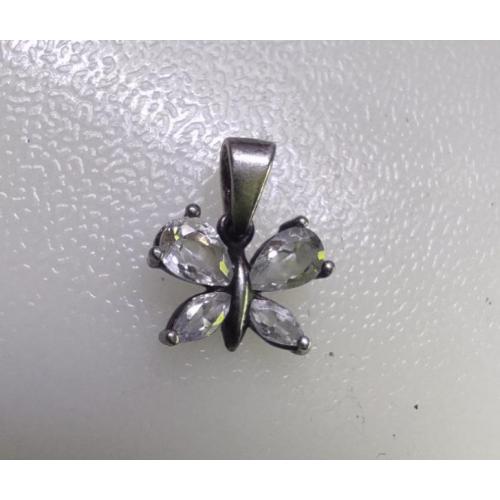 Підвіс в формі метелика, срібло з вставками цирконій
