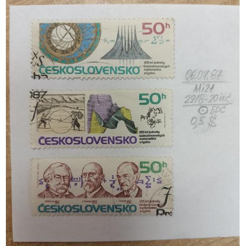 Чехословаччина, 1987 рік, 125-та річниця Союзу чеських математиків і фізиків