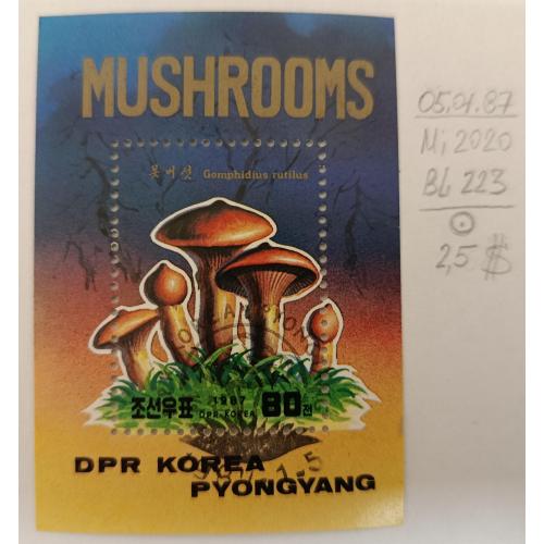 КНДР Північна Корея, 1987 рік, Блок Гриби