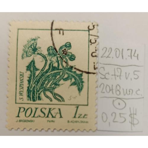 Польща, 1974 рік, Квіткові малюнки Станіслава Виспянського