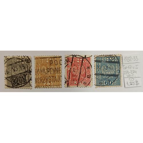 Польща, Герб Польщі 1932-1933 років - вертикальні лінії на задньому плані