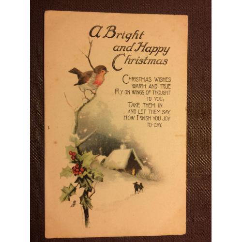 Рождественская открытка "Птицы, дом" 