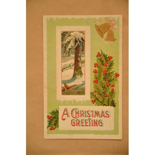 Рождественская открытка "Колокольчики, фазан"