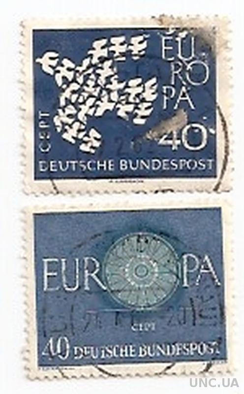 Марки 2 штуки ФРН гаш (№562) Европа Федеральная почта Германии