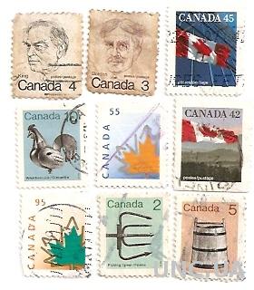 Марки 9 штук Канада Canada гаш  581 Флаг и символ Канады 