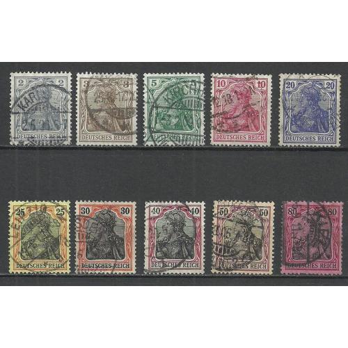 1905г. Германия  Рейх.  Не полная Серия!!! (нет 1 м. 60Pf) Кат. Mi#83-93   КЦ42€