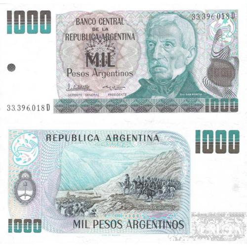 Аргентина - Argentina 1983-1985 ND - 1000 Pesos argentinos Pick 317 UNC