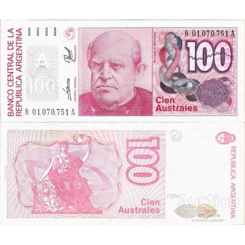 Аргентина - Argentina 1985-1990 ND - 100 australes - Pick 327 UNC