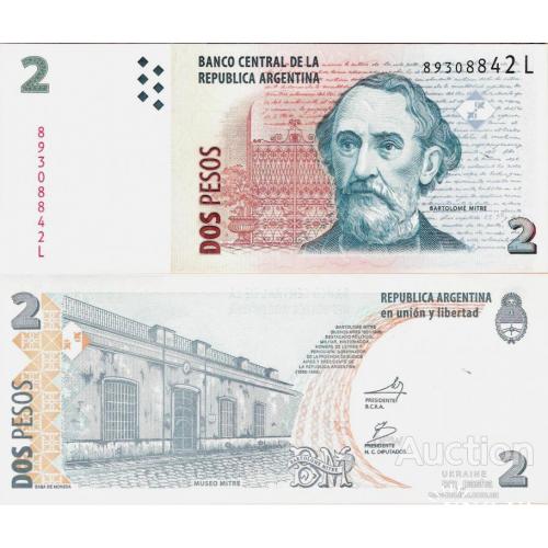 Аргентина - Argentina 2012ND - 2 Pesos Pick 352 UNC Serie L