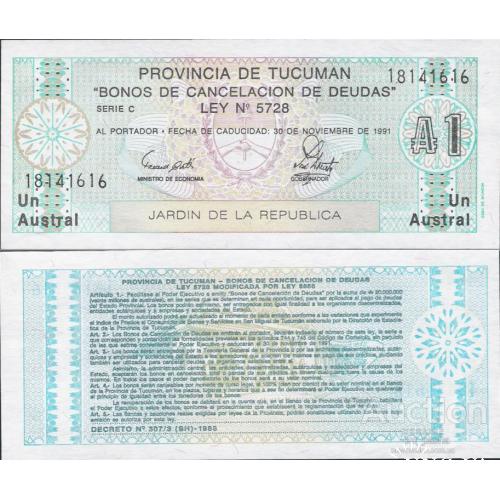 Аргентина - Argentina  Provincia de Tucuman 1991 - 1 austral - Pick S2711 UNC