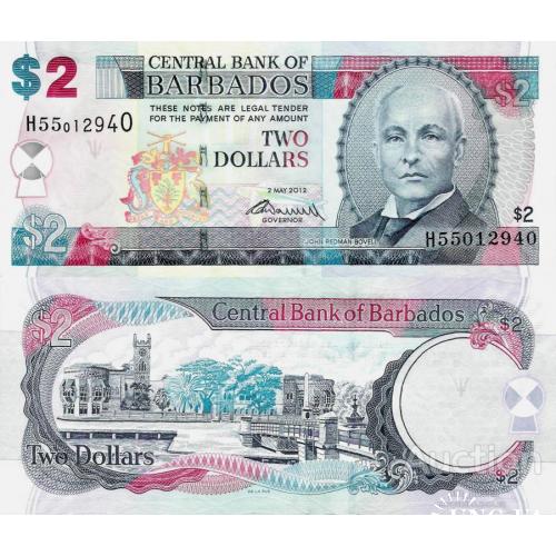 Барбадос - Barbados 2012 - 2 dollars - Pick 66c UNC