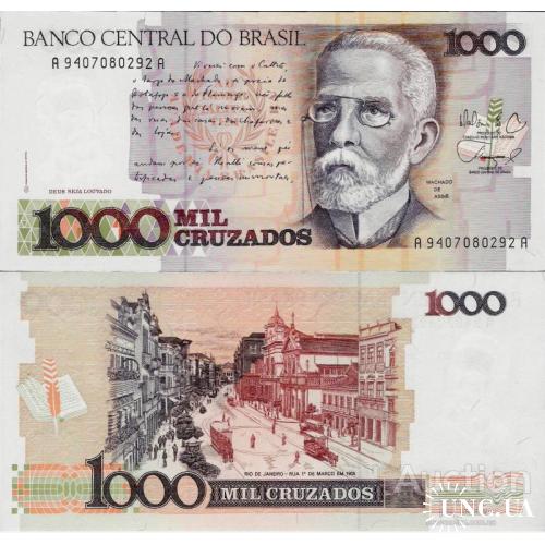 Бразилия - Brazil ND (1987-88) - 1000 Cruzados - Pick 213 UNC