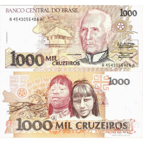 Бразилия - Brazil ND (1990) - 1000 cruzeiros - Pick 231 UNC