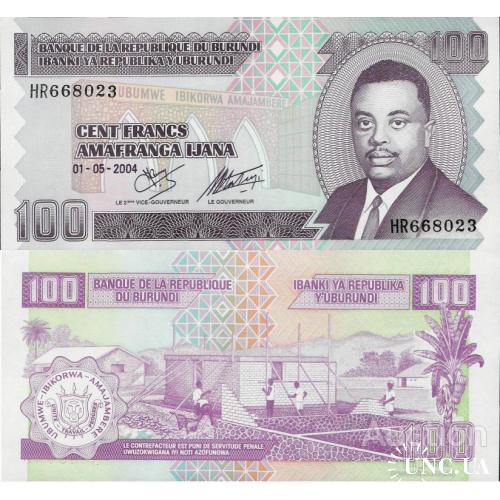 Бурунди - Burundi 2004 - 100 francs (big note) - Pick 37 UNC