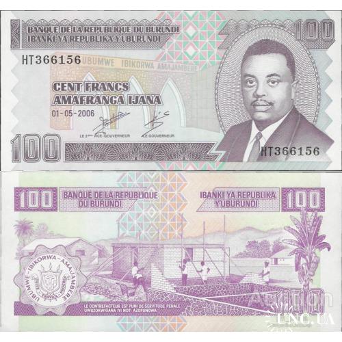 Бурунди - Burundi 2006 - 100 francs (big note) - Pick 37 UNC