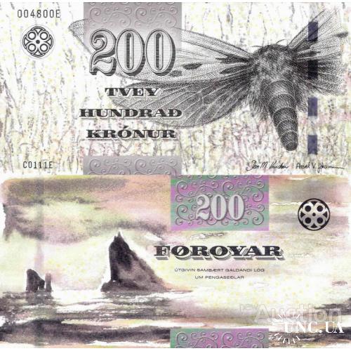 Фарерские острова - Faroe (Faeroe) Islands 2011(2012) - 200 Kronur - Pick 31 UNC