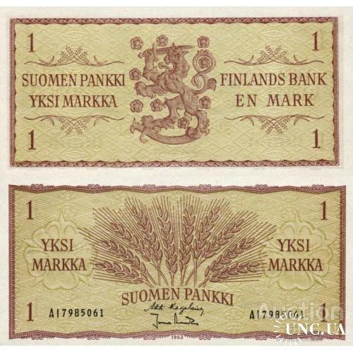 Финляндия - Finland 1963 - 1 markka Pick 98a UNC