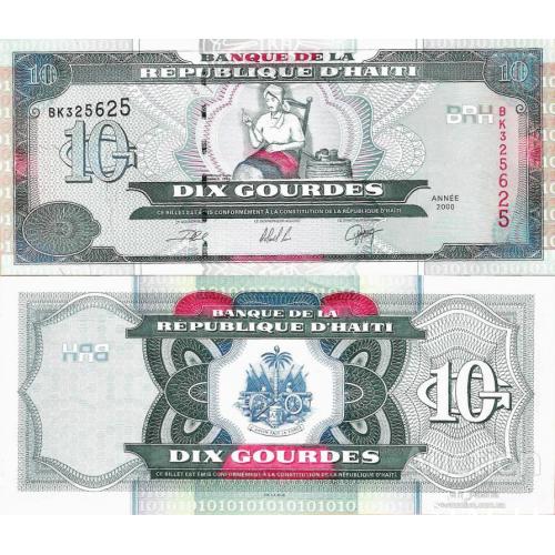 Гаити - Haiti 2000 - 10 gourdes - Pick 265a UNC