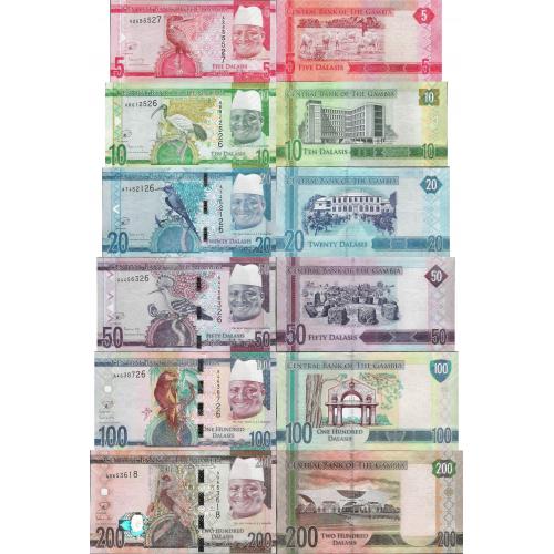 Гамбия - Gambia 2015 - set 6 pcs 5+10+20+50+100+200 Dalasis - Pick 31-36 UNC