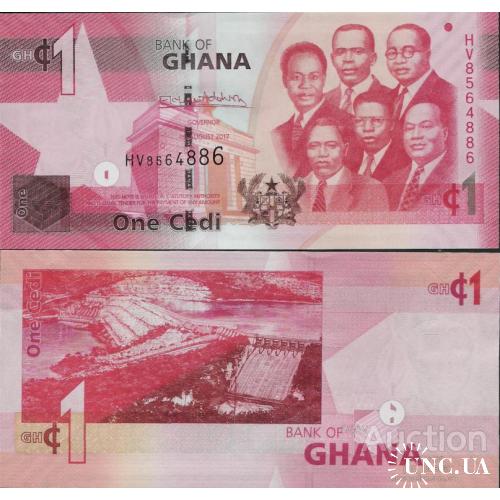 Гана - Ghana 2017 - 1 cedi - Pick 37 NEW UNC