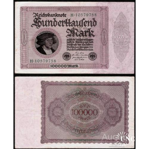 Germany - Германия - Німеччина  100 000 (100000) марок 1923 XF H10579758