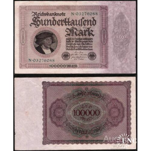 Germany - Германия - Німеччина  100 000 (100000) марок 1923 XF N03276088