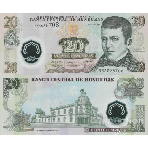 Гондурас - Honduras 2008 - 20 lempiras - Pick 95 UNC Polymer