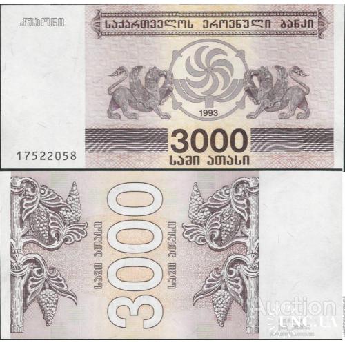 Грузия - Georgia 1993 - 3000 lari - Pick 45 UNC