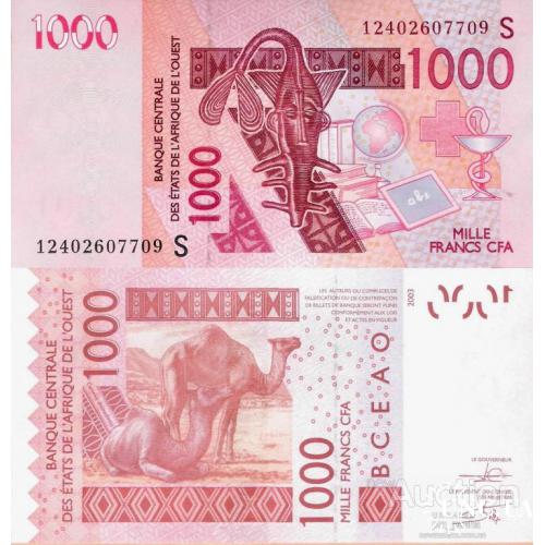 Гвинея-Бисау - Guinea Bissau - West African States 2003 - 1000 francs - Pick 915 UNC Letter S