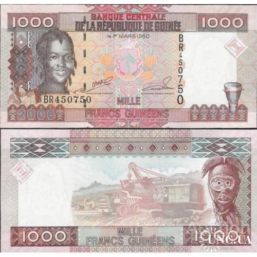 Гвинея - Guinea 2006 - 1000 francs - Pick 40 UNC