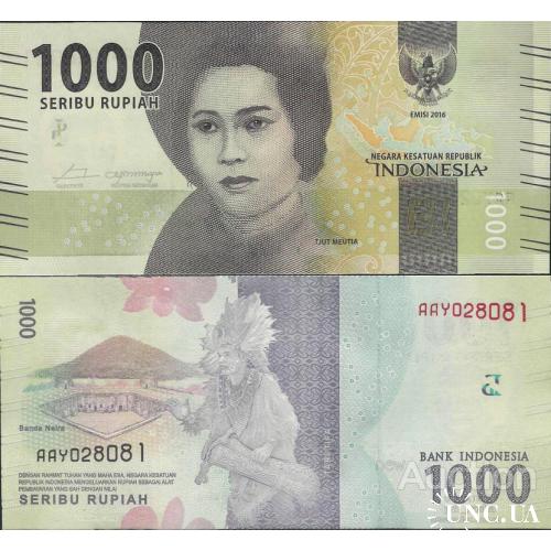 Индонезия - Indonesia 2016 - 1000 rupiah - Pick NEW UNC