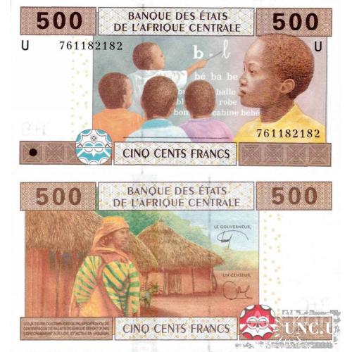 Камерун - Cameroun - Central African States 2002 - 500 francs - Pick 206U UNC Letter U