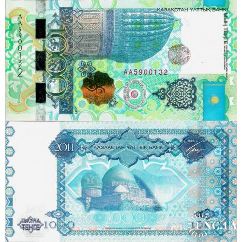 Казахстан - Kazakhstan 2011 - 1000 tenge - Pick 37 UNC Commemorative PREFIX AA