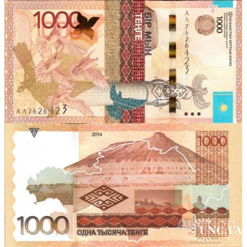 Казахстан - Kazakhstan 2014 - 1000 tenge - Pick 45b UNC без подписи Серія АЛ