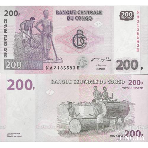 Конго - Congo DR 2007 - 200 Francs - Pick 99 UNC