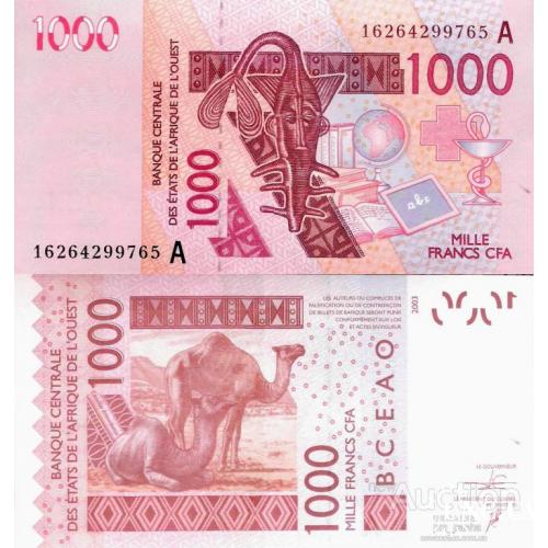 Кот-д'Ивуар - Ivory Coast - West African States 2003 - 1000 francs - Pick 115A UNC Letter A