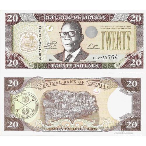 Либерия - Liberia 2009 - 20 dollars - Pick 28e UNC 