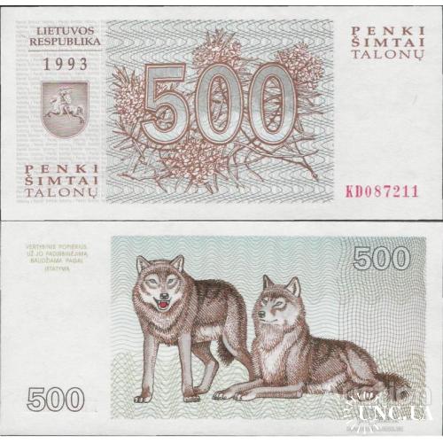 Литва - Lithuania 1993 - 500 talonu - Pick 46 UNC