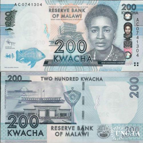 Малави - Malawi 2012 - 200 kwacha - Pick 60 UNC