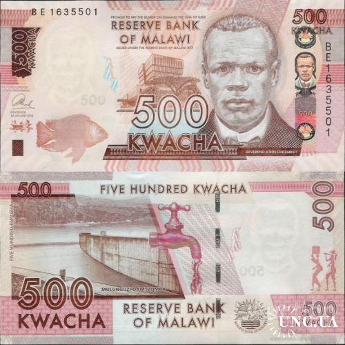 Малави - Malawi 2014 - 500 kwacha - Pick 61 UNC