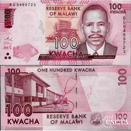 Малави - Malawi 2017 - 100 kwacha - Pick 65c UNC