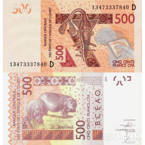 Мали - Mali - West African States 2013 - 500 francs - Pick 419D UNC Letter D