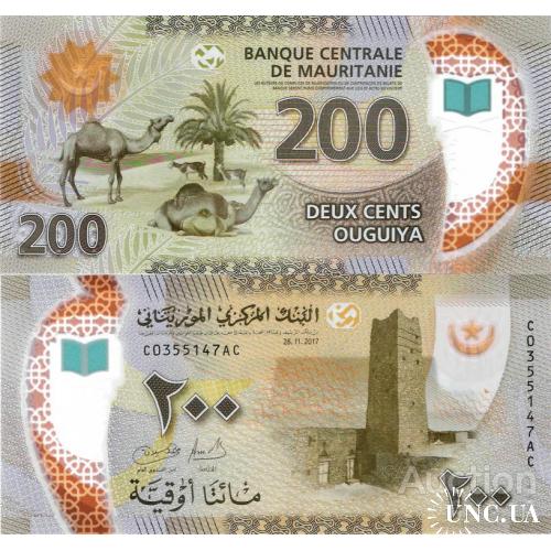 Мавритания - Mauritania 2017 - 200 ouguiya - Pick 24 UNC Polymer