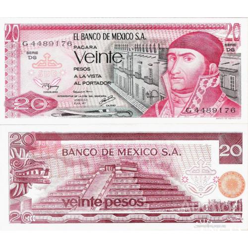 Мексика - Mexico 1977 - 20 pesos - Pick 64d UNC