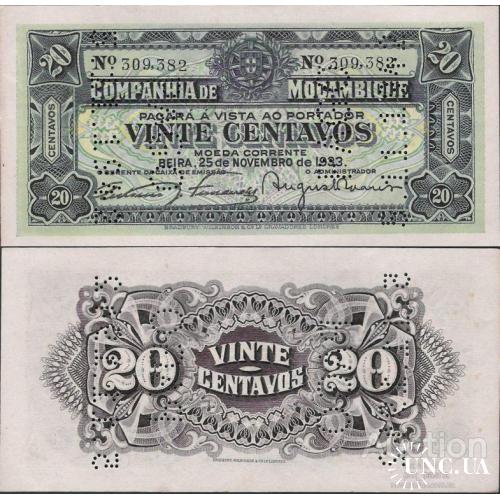 Мозамбик - Mozambique 1933 - 20 centavos - Pick R29 UNC